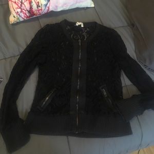 Lace bomber jacket